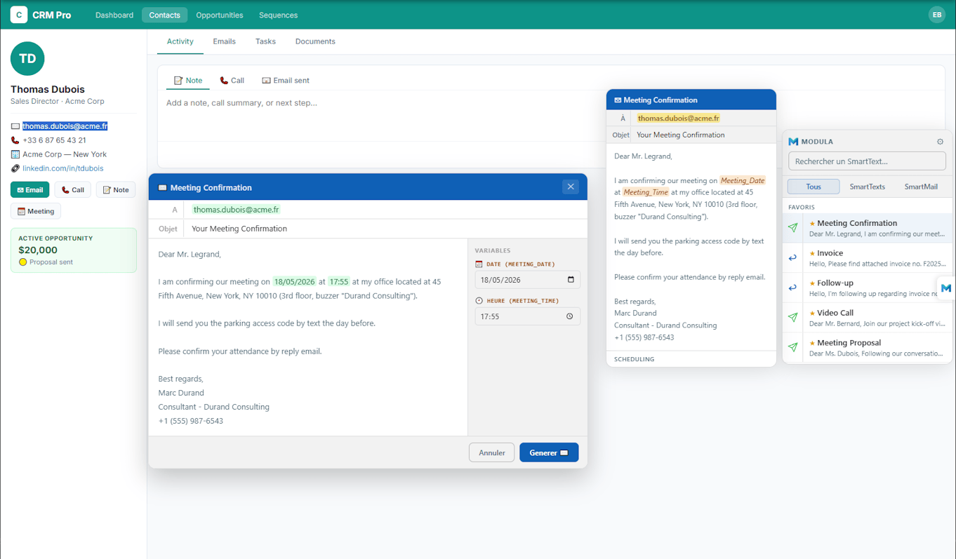 Modula — SmartTexts interface