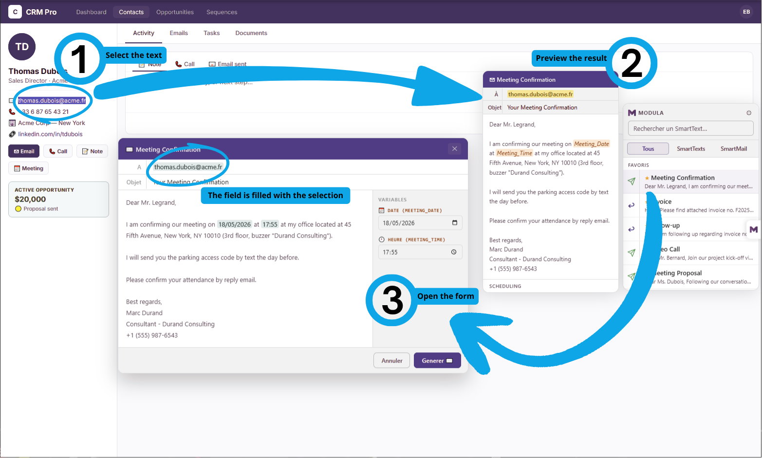 La Sidebar de Modula en action